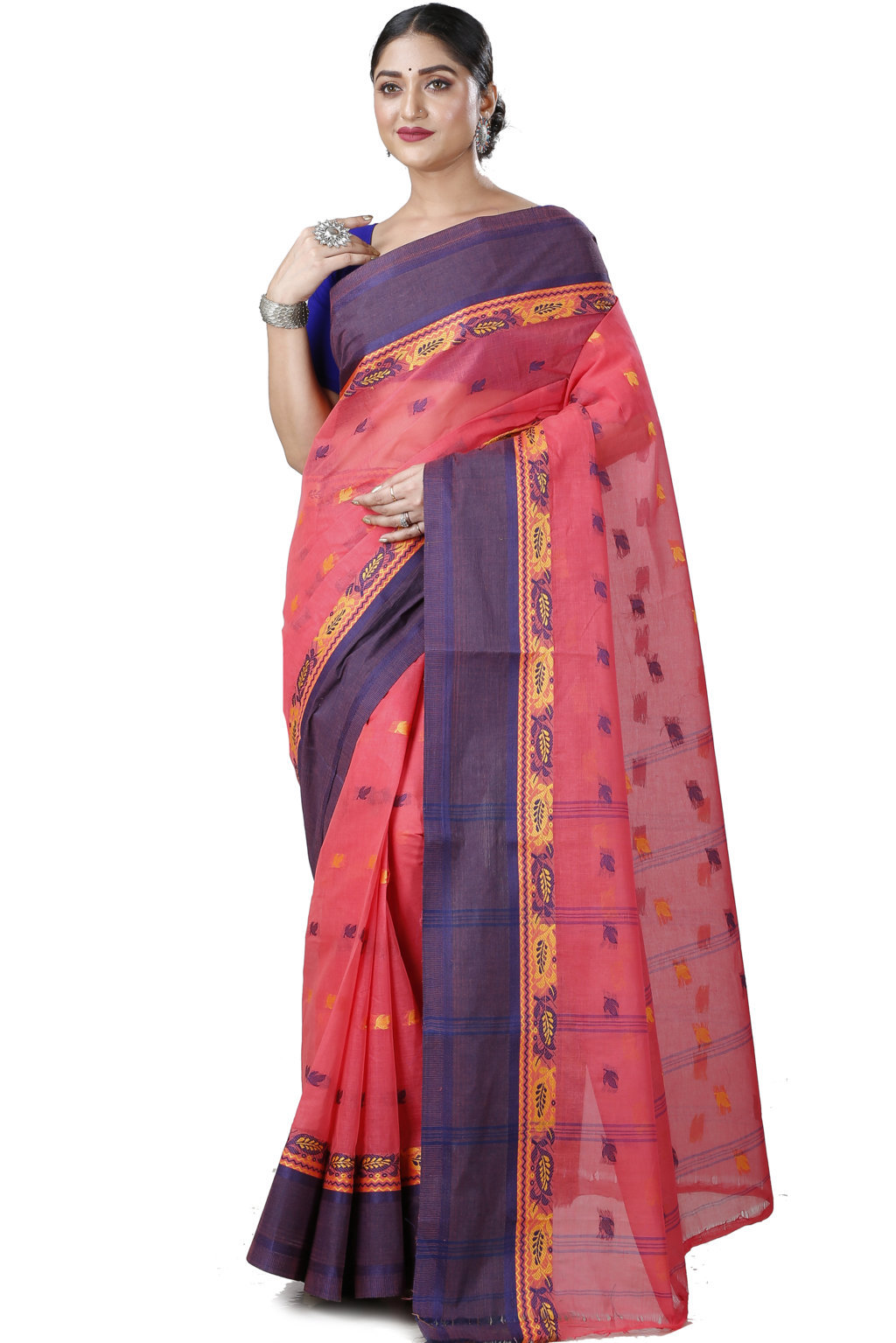 Purple Pure Cotton Provati Tant Saree (1075)